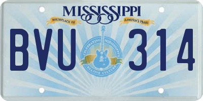 MS license plate BVU314