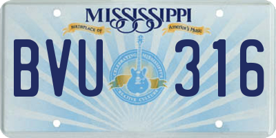 MS license plate BVU316