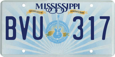 MS license plate BVU317