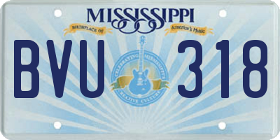 MS license plate BVU318
