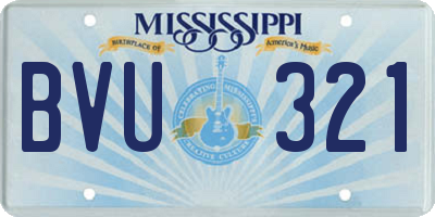 MS license plate BVU321