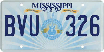 MS license plate BVU326