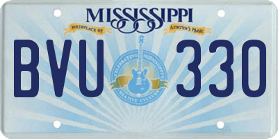 MS license plate BVU330