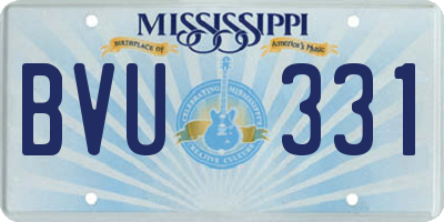 MS license plate BVU331