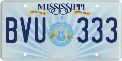 MS license plate BVU333