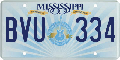 MS license plate BVU334