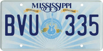 MS license plate BVU335