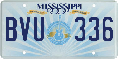 MS license plate BVU336