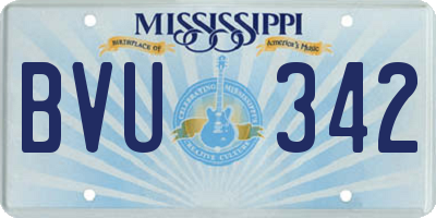 MS license plate BVU342