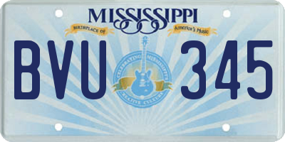 MS license plate BVU345