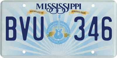 MS license plate BVU346