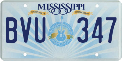 MS license plate BVU347