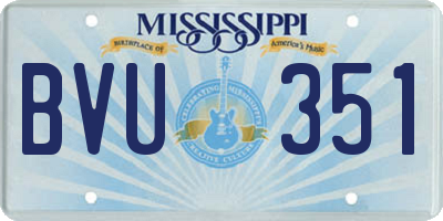 MS license plate BVU351