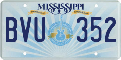 MS license plate BVU352