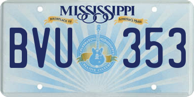 MS license plate BVU353
