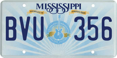 MS license plate BVU356