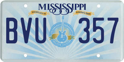 MS license plate BVU357