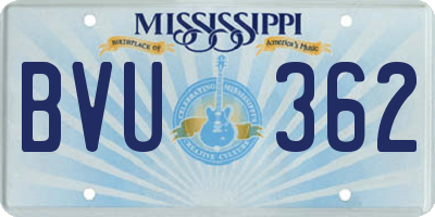 MS license plate BVU362