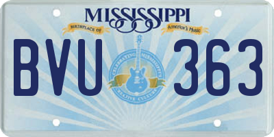 MS license plate BVU363