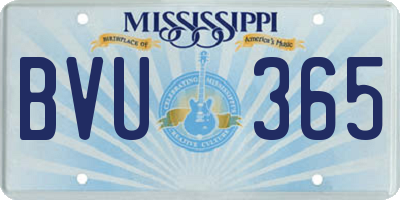 MS license plate BVU365