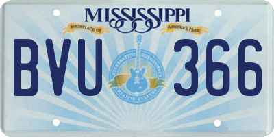 MS license plate BVU366