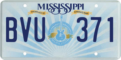 MS license plate BVU371