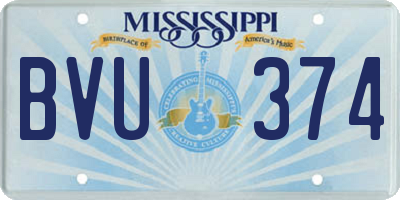MS license plate BVU374