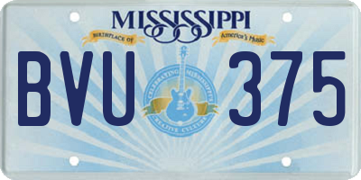 MS license plate BVU375