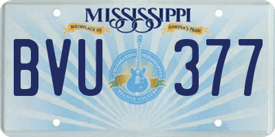 MS license plate BVU377