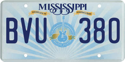 MS license plate BVU380
