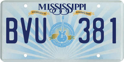 MS license plate BVU381