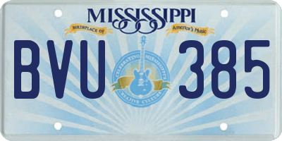 MS license plate BVU385