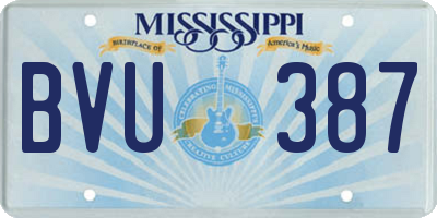 MS license plate BVU387