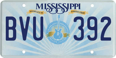 MS license plate BVU392