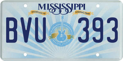 MS license plate BVU393