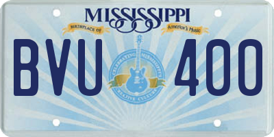 MS license plate BVU400