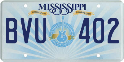 MS license plate BVU402