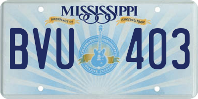 MS license plate BVU403