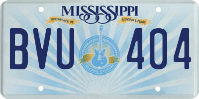 MS license plate BVU404