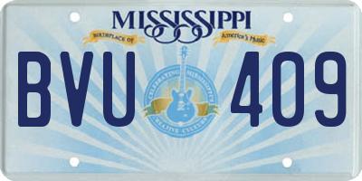 MS license plate BVU409