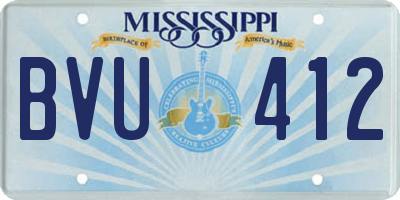 MS license plate BVU412