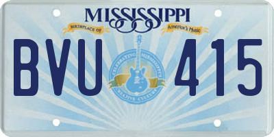 MS license plate BVU415