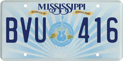 MS license plate BVU416
