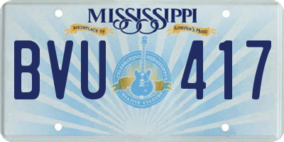 MS license plate BVU417