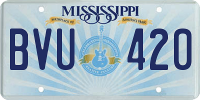 MS license plate BVU420