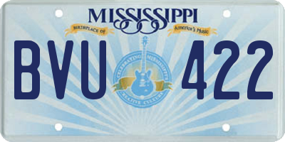 MS license plate BVU422