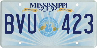 MS license plate BVU423