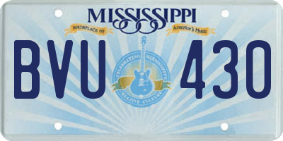 MS license plate BVU430