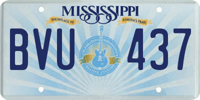 MS license plate BVU437