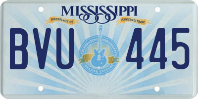 MS license plate BVU445